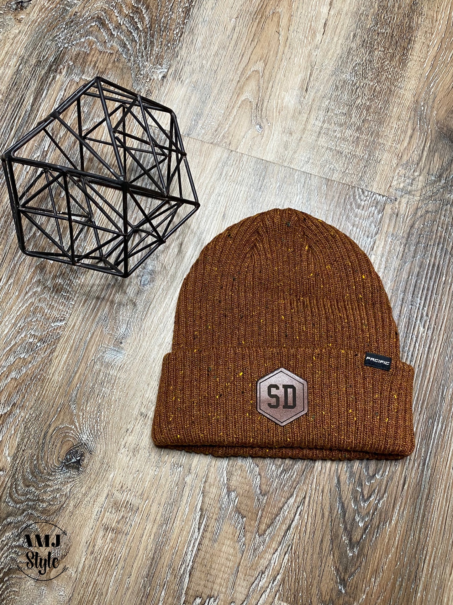 SD Leather Accent Beanie