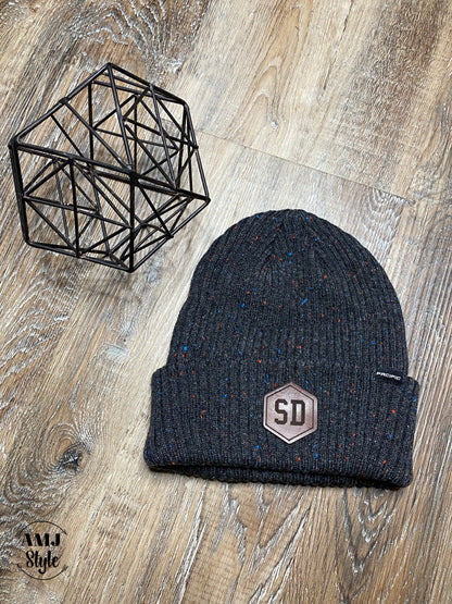 SD Leather Accent Beanie