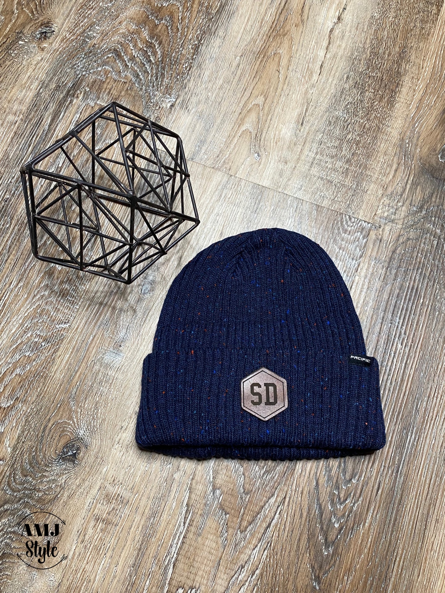 SD Leather Accent Beanie