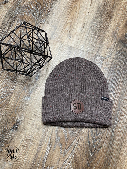 SD Leather Accent Beanie