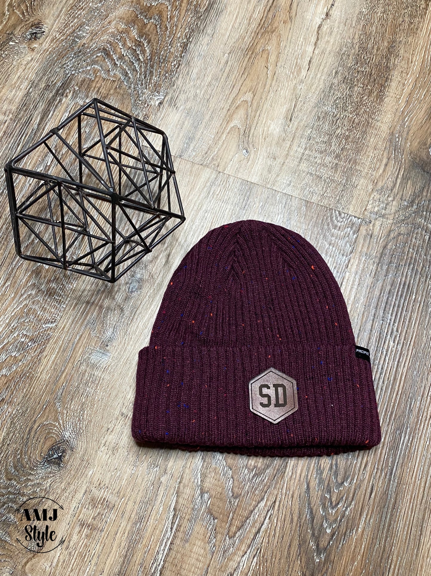 SD Leather Accent Beanie